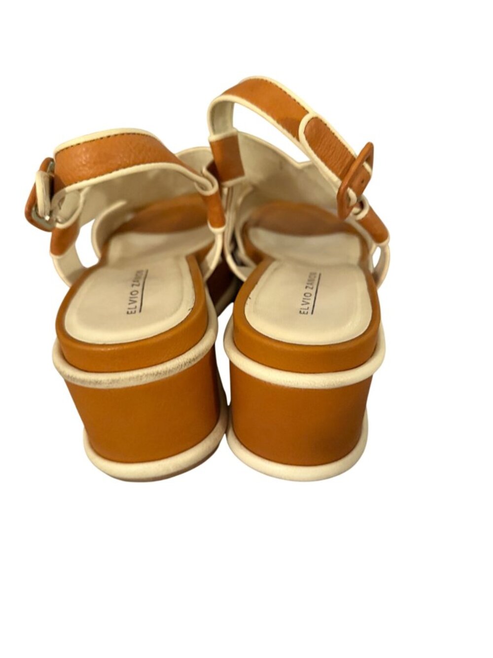 Elvio Zanon Womens Tanya Platform Sandals Size EU 40/ US 9 Brown Leather Casual - Picture 4 of 11